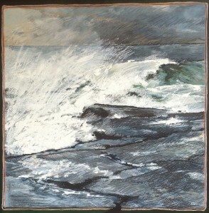 Green Wave. Oil on board. 910mm x 910mm