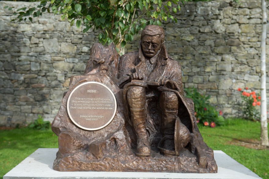 Francis Ledwidge 1887-1917. Bronze sculpture. 1000mm x 1200mm x 1200mm. Slane Village Space.